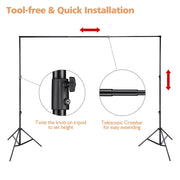 Heavy Duty Backdrop Stand 10'Wx9.5'H Photo Studio Video