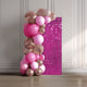 TheDisplayOutlet Square Shimmer Wall Decorative Signs Tradeshow Backdrop, Hot Pink - 12ct/pk Image