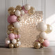TheDisplayOutlet Square Shimmer Wall Decorative Signs Tradeshow Backdrop, Champagne Gold - 24ct/pk Image