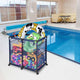 TheDisplayOutlet Large Pool Storage Bin Mesh Basket with Casters 37x24x36 Image