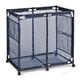TheDisplayOutlet Large Pool Storage Bin Mesh Basket with Casters 37x24x36, Blue Image