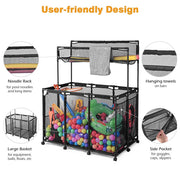 Pool Storage Bin Mesh Basket Nooddle Holder 50x30x61 Black