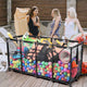 TheDisplayOutlet Large Pool Storage Bin Mesh Basket with Casters 65x30x33 Image
