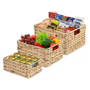 TheDisplayOutlet Wicker Fruit Food Storage Baskets with Handle Set(3) Image