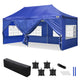 TheDisplayOutlet 10'x20' Waterproof Pop Up Canopy Tent with Sides, Blue Image