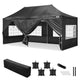 TheDisplayOutlet 10'x20' Waterproof Pop Up Canopy Tent with Sides, Black Image