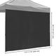 TheDisplayOutlet 1080D Sidewall for Pop Up Canopy 10'Lx7'H, Black Image