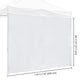 TheDisplayOutlet 1080D Sidewall for Pop Up Canopy 10'Lx7'H, White Image