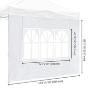 1080D Sidewall w/ Window for Pop Up Canopy 10'Lx7'H