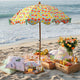 Patio Umbrella Tilt Wooden Beach Umbrella 6ft 8-Rib