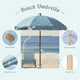 Patio Umbrella Tilt Wooden Beach Umbrella 6ft 8-Rib