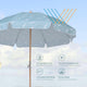 Patio Umbrella Tilt Wooden Beach Umbrella 6ft 8-Rib