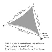 Triangle Sun Shade Patio Shade Sail Deck Shade 20x20x20