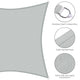Square Sun Sail Patio Deck Shade Sail 12x12