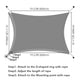 Rectangle Shade Sail Patio Deck Shade 20x16