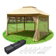 TheDisplayOutlet Pop Up Gazebo with Netting 11x11 ft, Light Brown Image