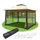 TheDisplayOutlet Pop Up Gazebo with Netting 11x11 ft, Brown Image