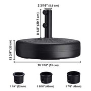 62 lb Umbrella Stand Sand Water Filled 1 1/4" to 1 7/8"