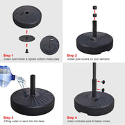62 lb Umbrella Stand Sand Water Filled 1 1/4" to 1 7/8"