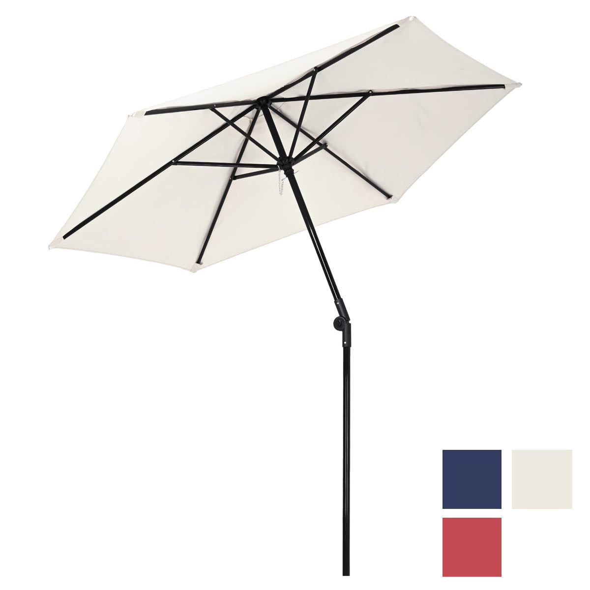 7ft offset patio umbrella Patio Umbrella Tilt & Crank Lift Metal 7.5ft 6-Rib