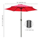 TheDisplayOutlet Patio Umbrella Tilt Metal 8ft 6-Rib Image