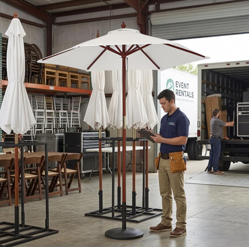 bistro patio umbrella Commercial Wooden Market Umbrella 7ft 6-Rib for Bistro/Events