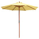 TheDisplayOutlet Patio Umbrella Wooden 9ft 8-Rib, Beige Image