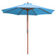 TheDisplayOutlet Patio Umbrella Wooden 9ft 8-Rib, Blue Image