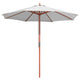 TheDisplayOutlet Patio Umbrella Wooden 9ft 8-Rib, White Image