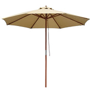 Patio Umbrella Wooden 9ft 8-Rib