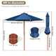 Patio Umbrella Wooden 9ft 8-Rib
