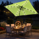 TheDisplayOutlet Rectangular Solar Patio Umbrella Light Bulb Tilt 10x6.5ft 6-Rib Image