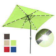 TheDisplayOutlet Rectangular Solar Patio Umbrella Light Bulb Tilt 10x6.5ft 6-Rib Image