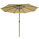 TheDisplayOutlet Patio Umbrella Tilt Metal 200 gsm Canopy 9ft 8-Rib, Khaki Image