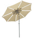 TheDisplayOutlet Solar Patio Umbrella with Light Tube Tilt Metal 9ft 8-Rib, Beige Image