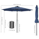 TheDisplayOutlet Solar Patio Umbrella with Light Tube Tilt Metal 9ft 8-Rib Image