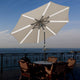 TheDisplayOutlet Solar Patio Umbrella with Light Tube Tilt Metal 9ft 8-Rib, Cream White Image