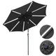 Solar Patio Umbrella with Light Tube Tilt Metal 10ft 8-Rib