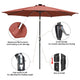Solar Patio Umbrella with Light Tube Tilt Metal 10ft 8-Rib