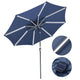 TheDisplayOutlet Solar Patio Umbrella with Light Tubes Tilt Metal 9ft 8-Rib, Navy Image