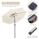 TheDisplayOutlet Solar Patio Umbrella with Light Tubes Tilt Metal 9ft 8-Rib Image
