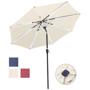 TheDisplayOutlet Solar Patio Umbrella with Light Tubes Tilt Metal 9ft 8-Rib Image