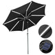 TheDisplayOutlet Solar Patio Umbrella with Light Tubes Tilt Metal 10ft 8-Rib, Black Image