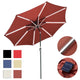TheDisplayOutlet Solar Patio Umbrella with Light Tubes Tilt Metal 10ft 8-Rib Image