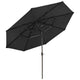TheDisplayOutlet Patio Umbrella Tilt 3-Tiered 11ft 8-Rib, Black Image