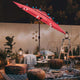 TheDisplayOutlet Solar Patio Umbrella w/ Light Bulbs Tilt 3-Tiered 10ft 8-Rib Image