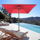 TheDisplayOutlet Square Solar Patio Umbrella w/ Light Bulbs Tilt 9ft 8-Rib Image