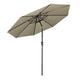 TheDisplayOutlet Patio Umbrella Tilt 9ft 8-Rib 220 gsm Canopy UV50+, Khaki Image