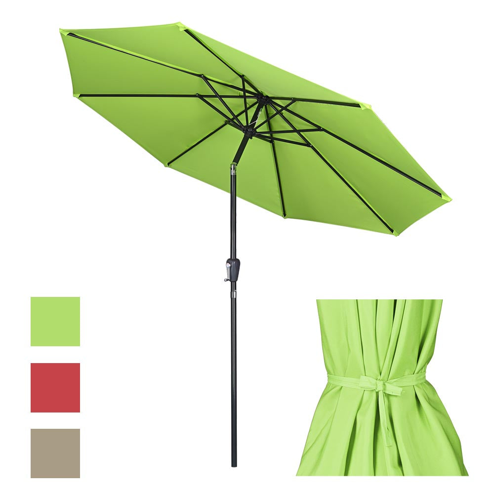 east end patio 8.2 ft gazebo umbrella pole size Patio Umbrella Tilt 10ft 8-Rib 220 gsm Canopy UV50+