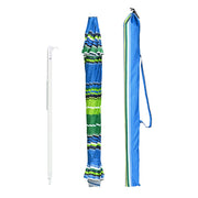 Beach Umbrella w/ Sand Anchor 7ft Tilt 12-Rib, Stripe